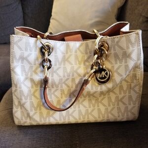 Michael Kors Beige Signature Tote Bag